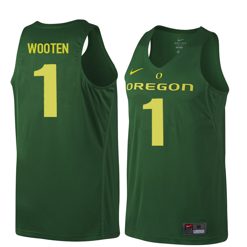 Men #1 Kenny Wooten Oregon Ducks College Basketball Jerseys Sale-Dark Green - Click Image to Close